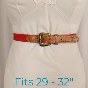 Vintage Dockers Canvas & Leather Preppy Belt, 29 - 32"